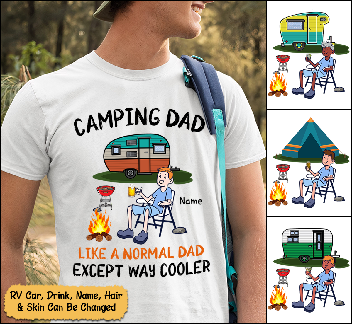 Camping Dad Like A Normal Dad Except Way Cooler Personalized Shirts