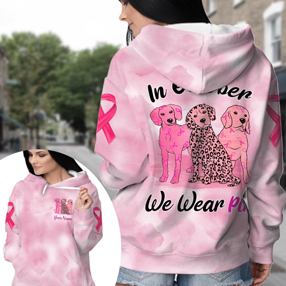 Beagle Vr2 In October We Wear Pink, Breast Cancer Awareness Personalized All Over Print Shirt