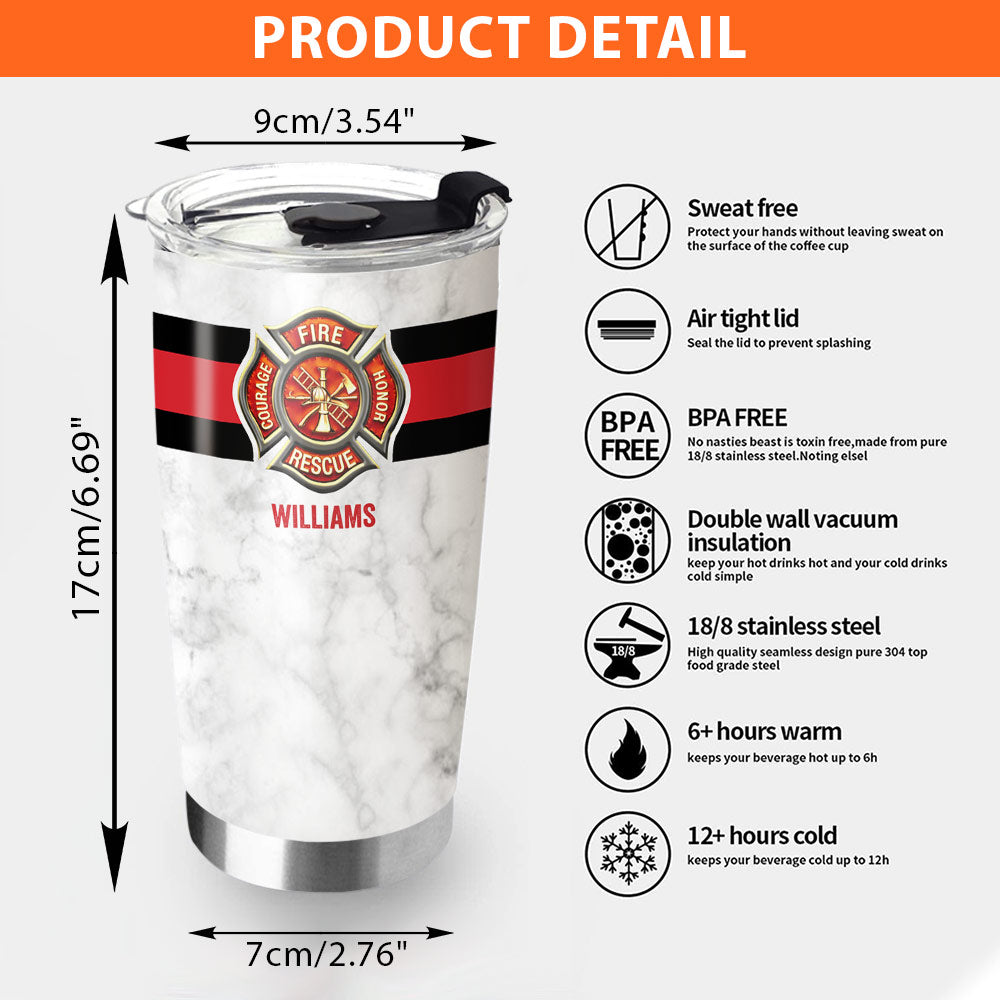 Personalized Firefighter Armor Clothes And Helmet Tumbler For Firefighter