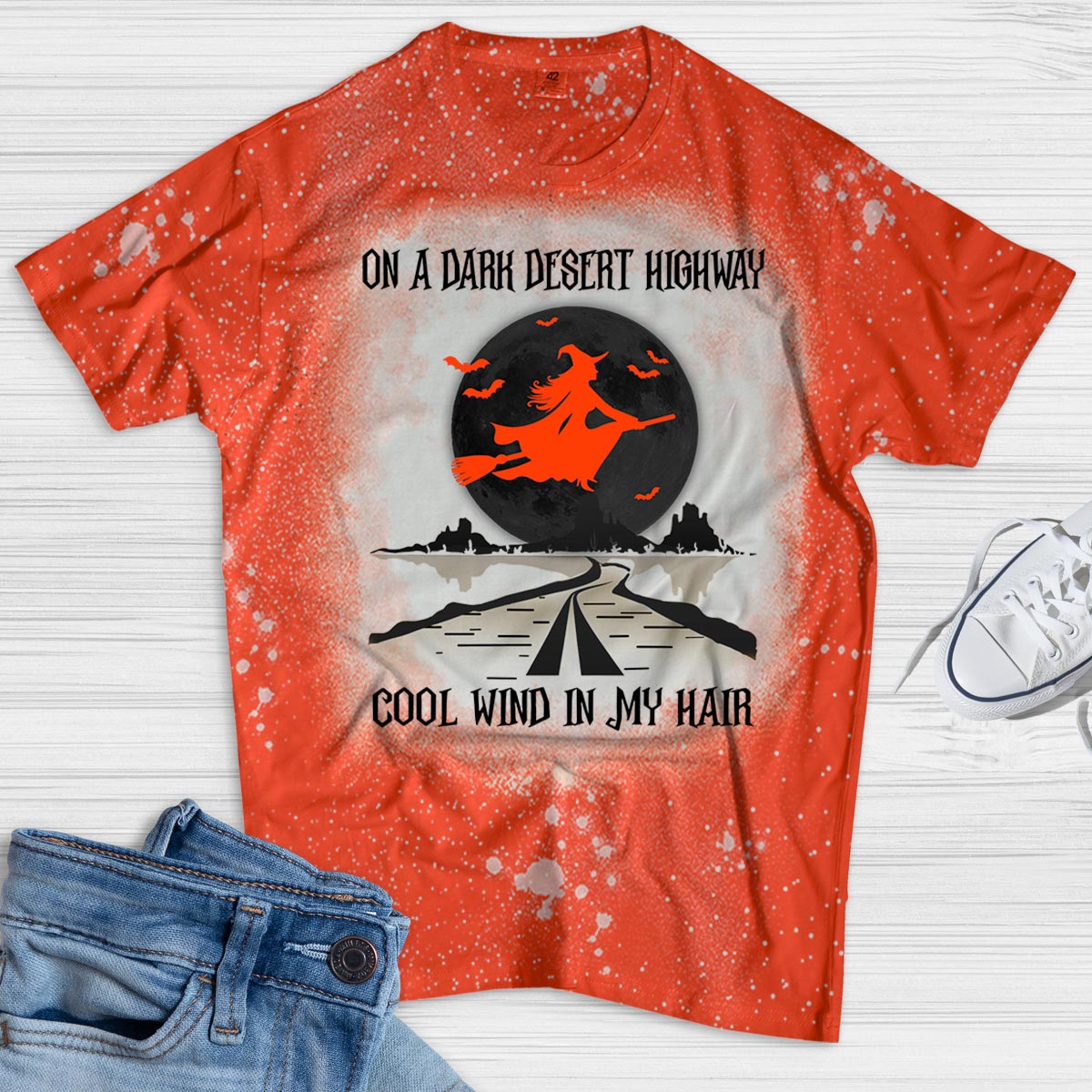 On A Dark Desert Highway Cool Wind In My Hair Bleach Shirt For Halloween