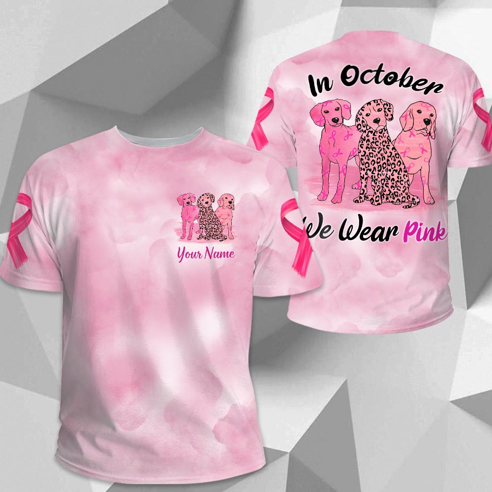 Beagle Vr2 In October We Wear Pink, Breast Cancer Awareness Personalized All Over Print Shirt