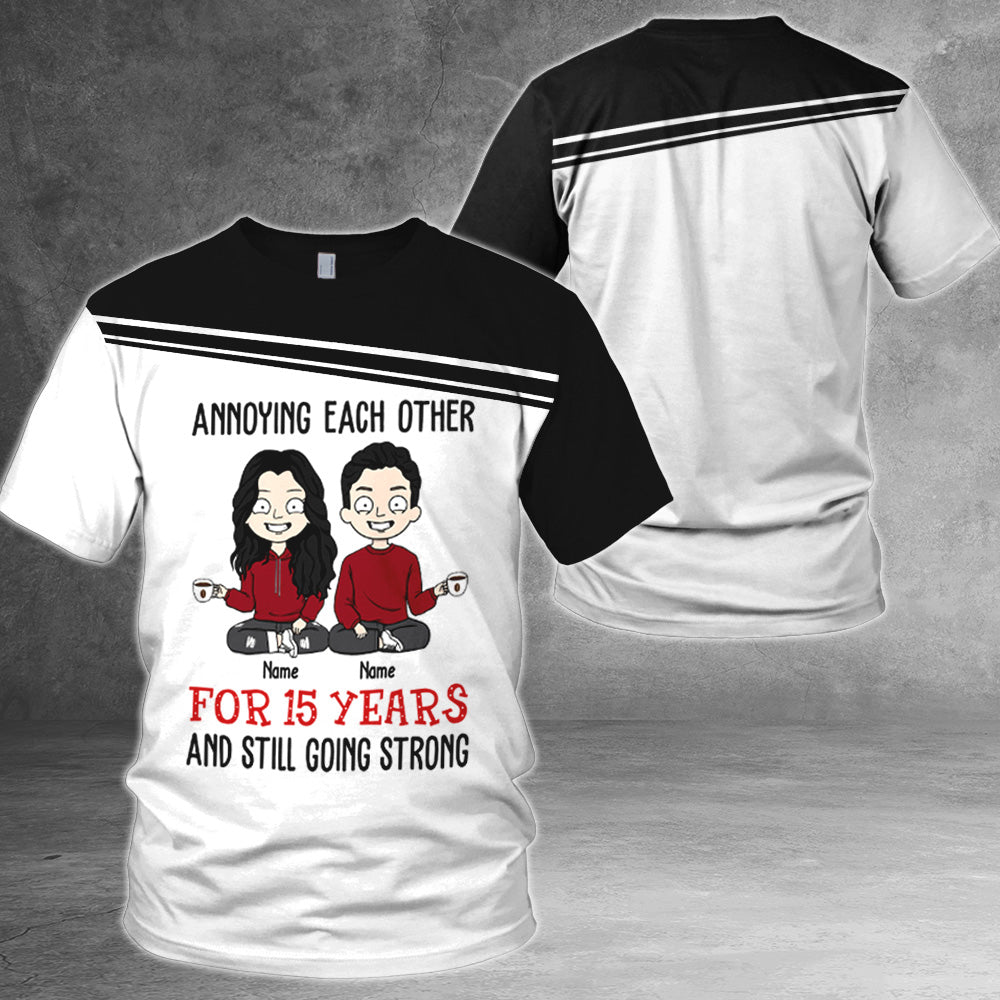 Annoying Each Other For Years And Still Going Strong Personalized All Over Print Shirts Birthday, Anniversary & Valentine Gift For Couple, Husband, Wife, Lover