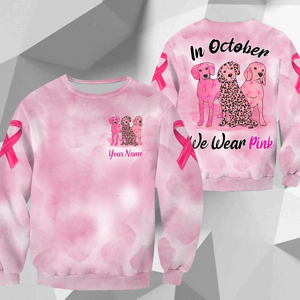 Beagle Vr2 In October We Wear Pink, Breast Cancer Awareness Personalized All Over Print Shirt