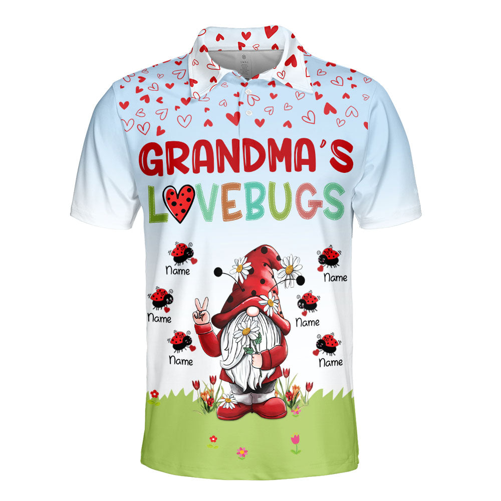 Grandma's Lovebugs Gnomes Personalized All Over Print Shirt, 3D Shirt For Grandma