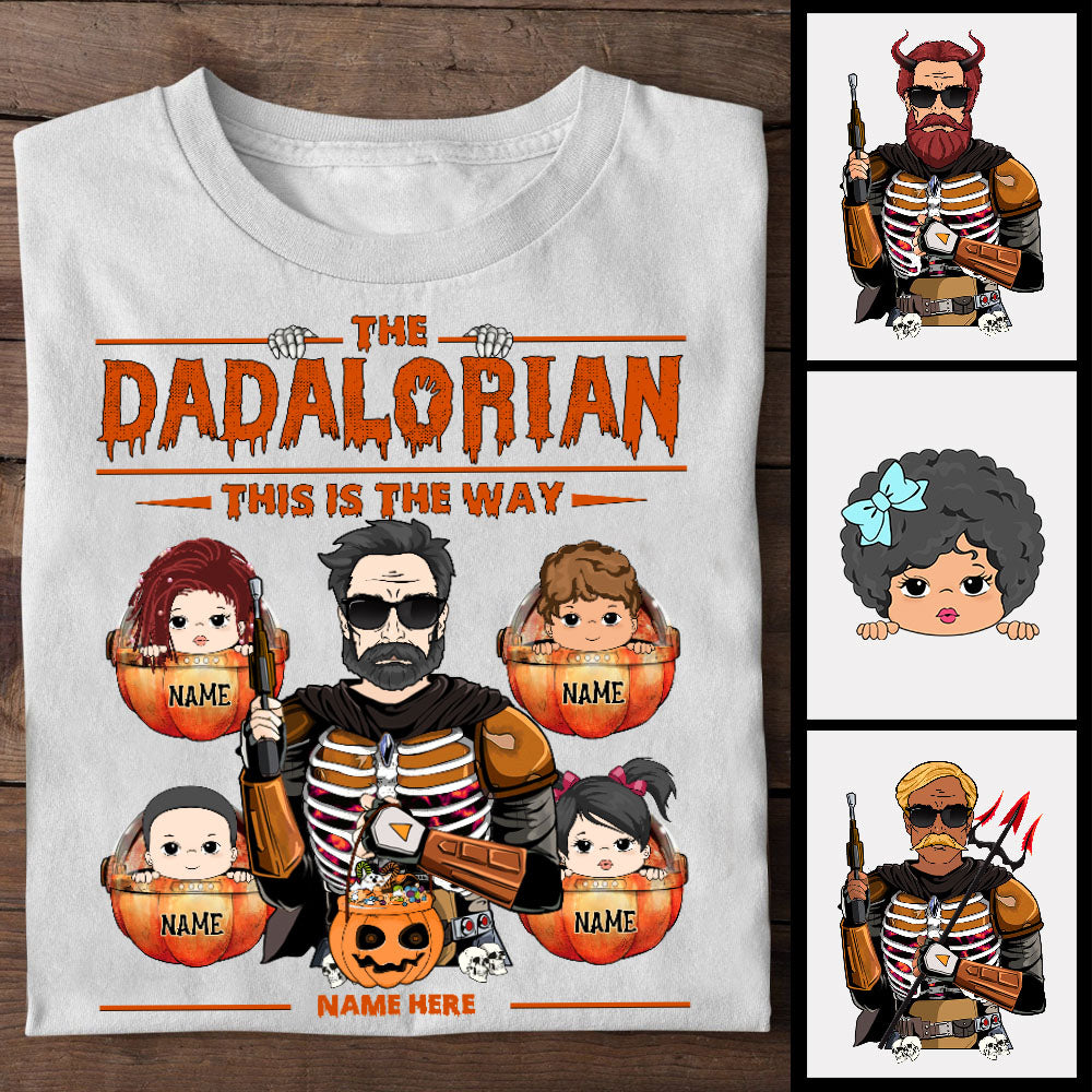 Dadalorian Personalized Shirt For Dad, Daddy Shirt Halloween Version