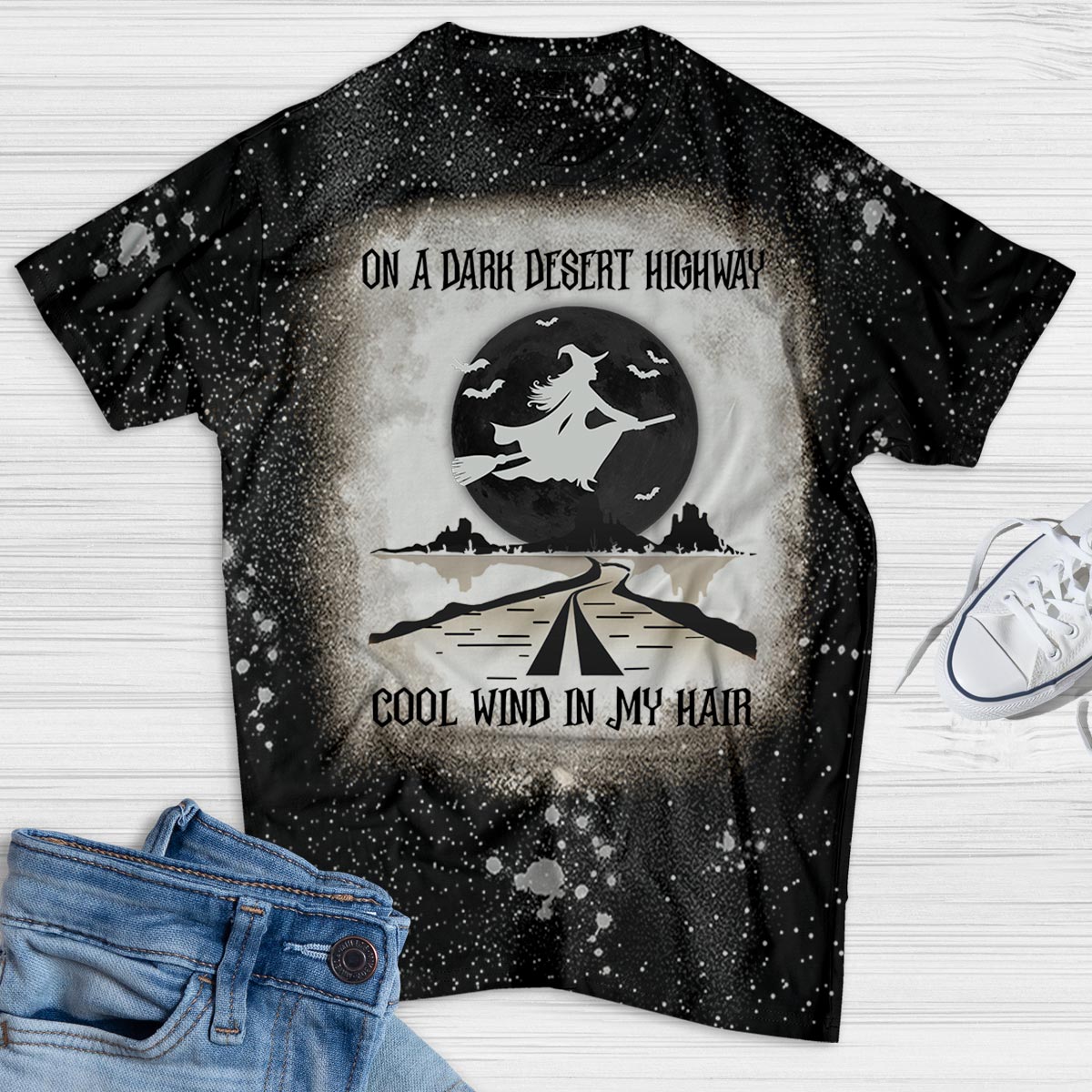 On A Dark Desert Highway Cool Wind In My Hair Bleach Shirt For Halloween