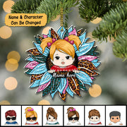 Sunflower With Grandkid Personalized Ornament For Happy Family Vr3 TRHN