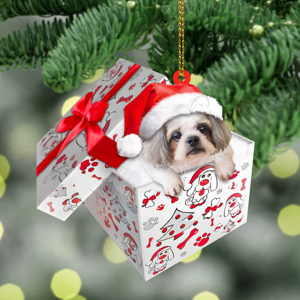Shih Tzu Christmas Gift Cut Shaped Acrylic Ornament Two Sides, Lovers Shih Tzu, Made By Acrylic And The 2 Sides Are The Same