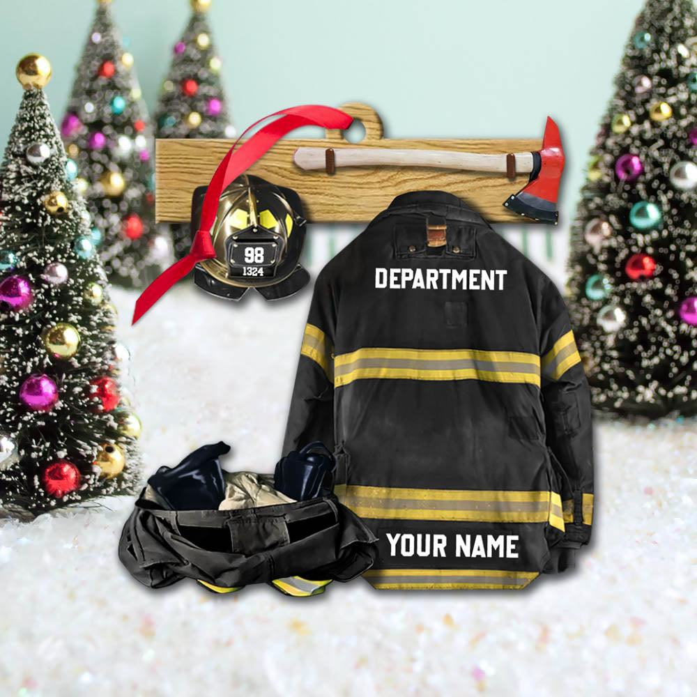 Firefighter Armor Custom Shaped Acrylic Ornament Two Sides Print Custom Clothing Sets, Made By Acrylic And The 2 Sides Are The Same