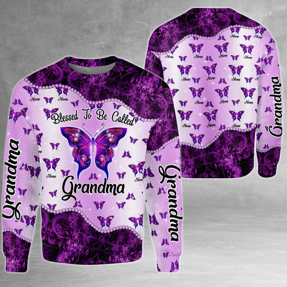 Personalized I Love Being Grandma Butterfly Grandkid's Name All Over Print Shirts For Grandma Nana Gigi