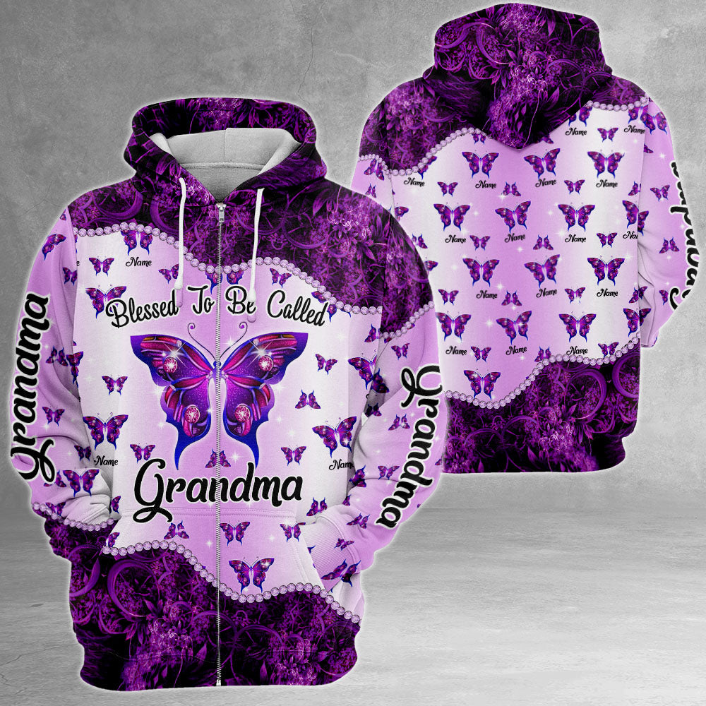 Personalized I Love Being Grandma Butterfly Grandkid's Name All Over Print Shirts For Grandma Nana Gigi