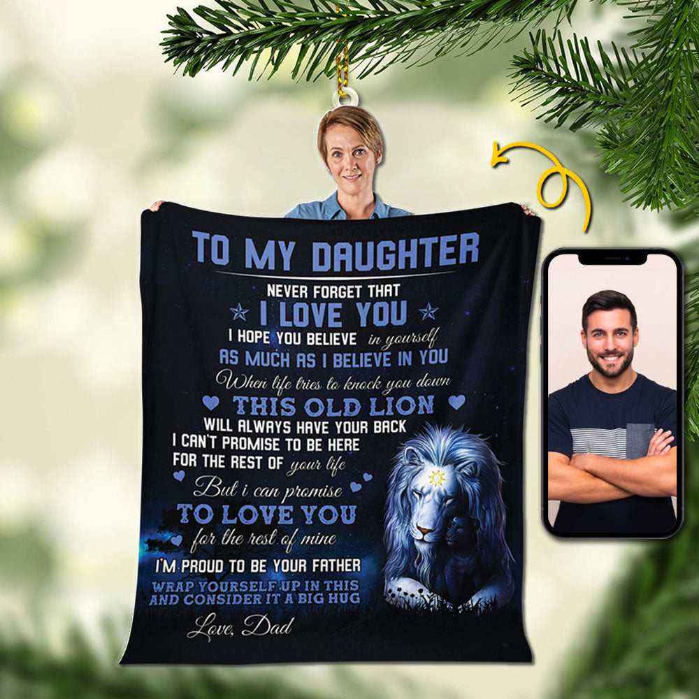 To My Daughter Personalized Acrylic Ornament, Picture Can Be Changed TRHN, Made By Acrylic And One Side Print