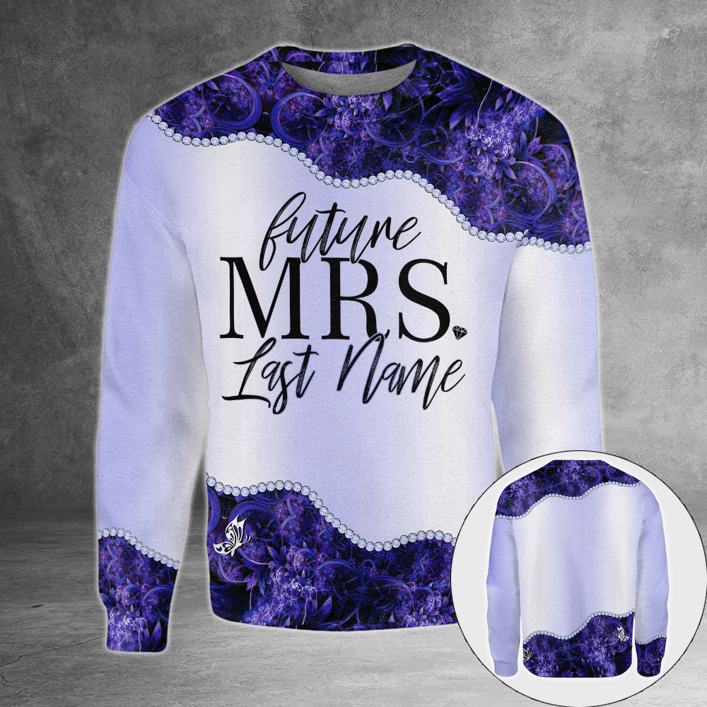 Future Mrs. Last Name Boyfriend Ver2 Personalized All Over Print Veri Peri Color Shirt Last Name Boyfriend All Over Print Shirt