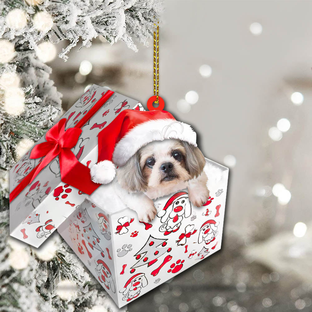 Shih Tzu Christmas Gift Cut Shaped Acrylic Ornament Two Sides, Lovers Shih Tzu, Made By Acrylic And The 2 Sides Are The Same