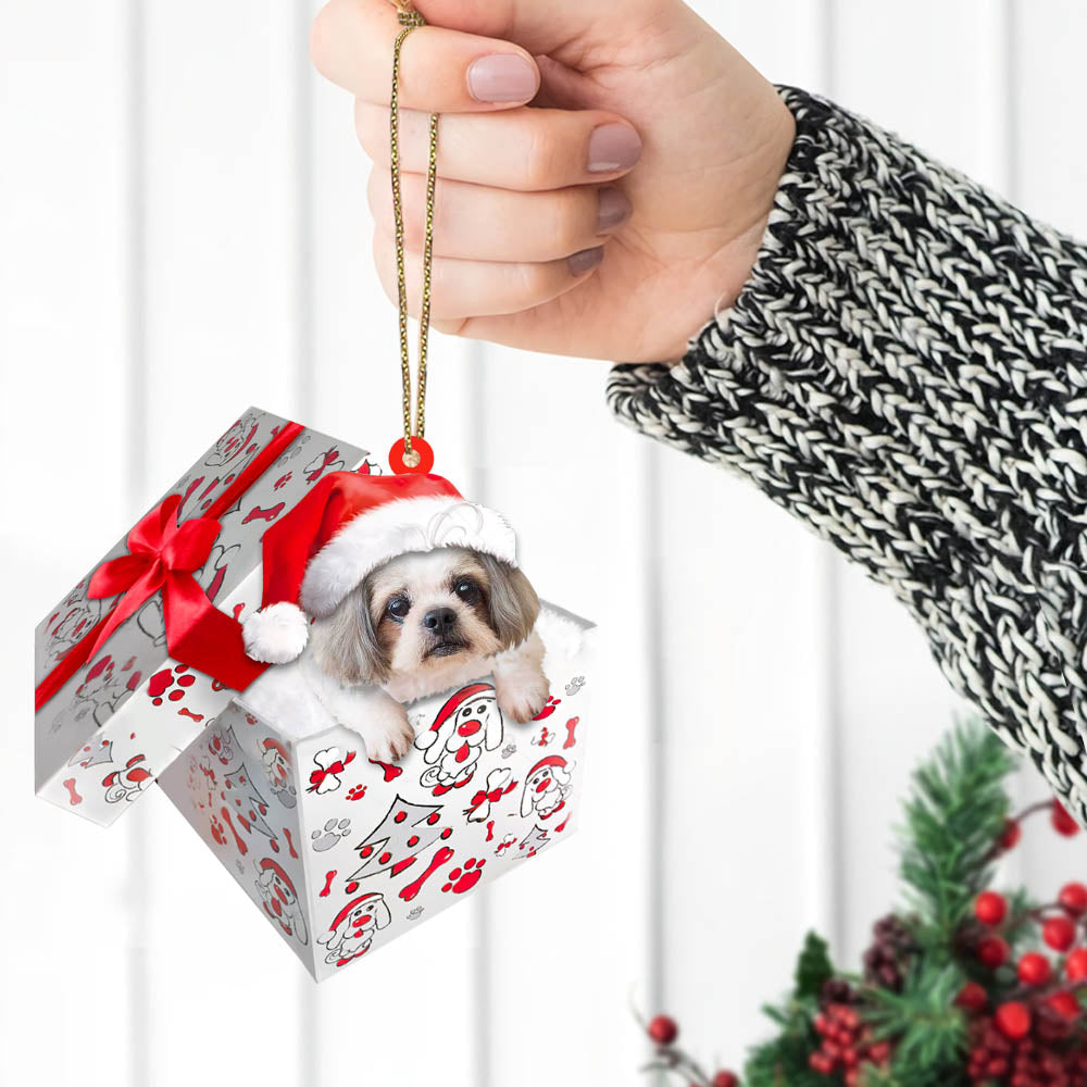 Shih Tzu Christmas Gift Cut Shaped Acrylic Ornament Two Sides, Lovers Shih Tzu, Made By Acrylic And The 2 Sides Are The Same