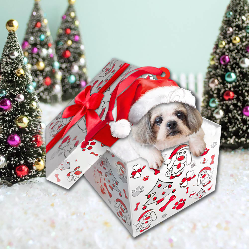 Shih Tzu Christmas Gift Cut Shaped Acrylic Ornament Two Sides, Lovers Shih Tzu, Made By Acrylic And The 2 Sides Are The Same