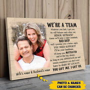 Custom We're A Team Poster & Canvas, Perfect Gift For Couples, Picture And Name Can Be Changed