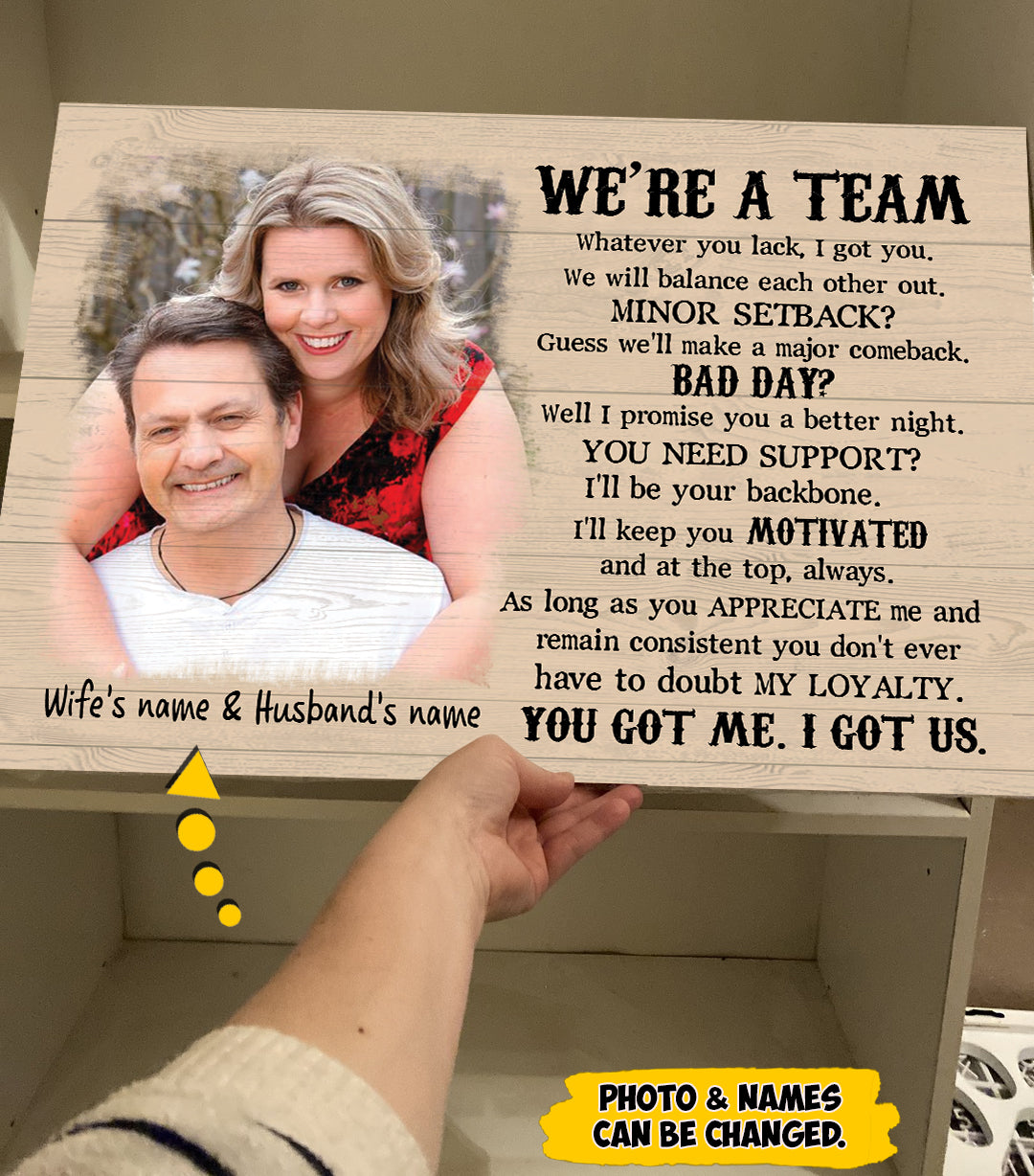 Custom We're A Team Poster & Canvas, Perfect Gift For Couples, Picture And Name Can Be Changed