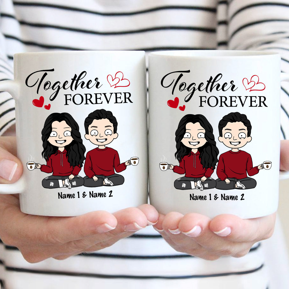 Forever Together Personalized Mug Anniversary Valentine's Day Gift For Spouse Husband Wife Lovers Girlfriend Boyfriend
