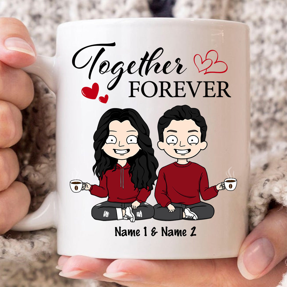Forever Together Personalized Mug Anniversary Valentine's Day Gift For Spouse Husband Wife Lovers Girlfriend Boyfriend