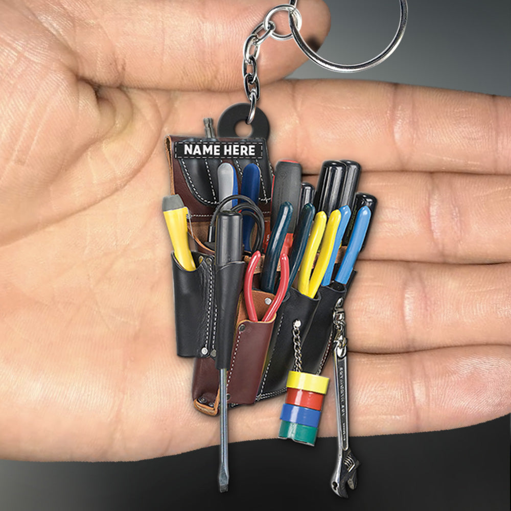 Electrician Tool Bag, Personalized Flat Acrylic Keychain