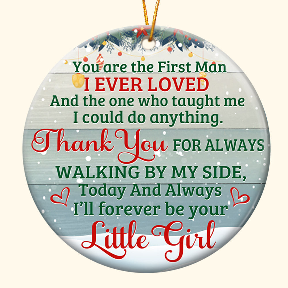 The Love Between A Father & Daughter Is Forever, Christmas Gift, Personalized Two-Side Printed Ornament For Your Beloved Father, Name & Character Can Be Changed DO99
