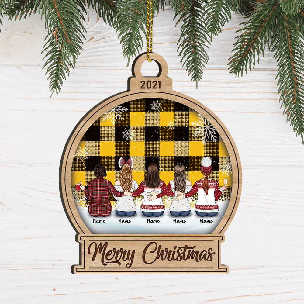 Soul Sisters, Personalized Wood Ornament For your beloved Sisters or Best Friends, Made By Wood And One Side Print