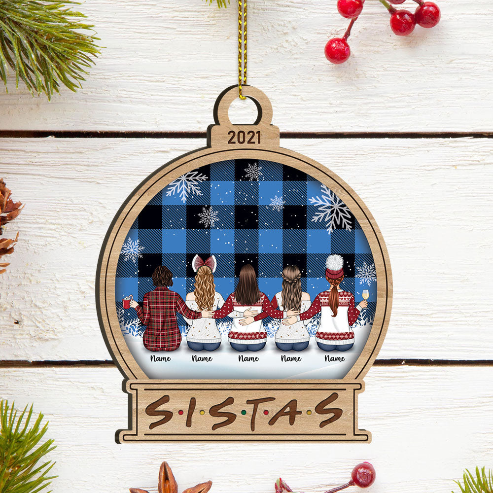Soul Sisters, Personalized Wood Ornament For your beloved Sisters or Best Friends, Made By Wood And One Side Print