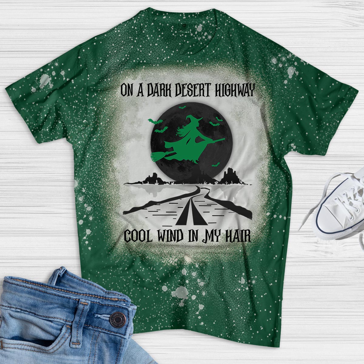On A Dark Desert Highway Cool Wind In My Hair Bleach Shirt For Halloween