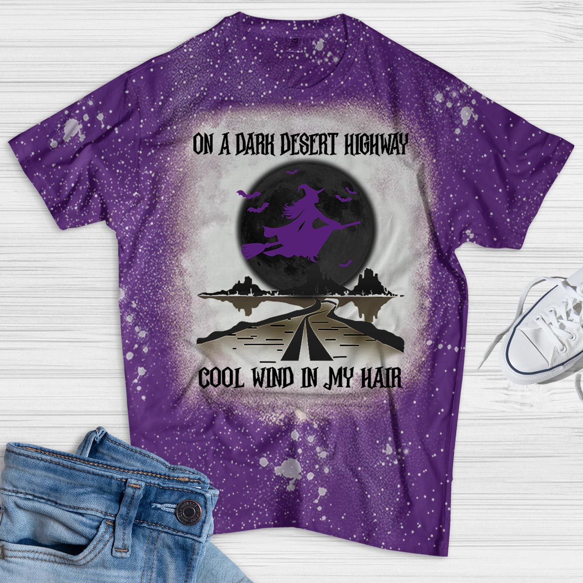 On A Dark Desert Highway Cool Wind In My Hair Bleach Shirt For Halloween