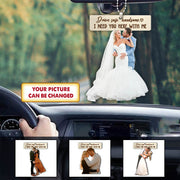 Drive Safe Keychain I Need You Here With Me for Husband Dad Boyfriend Gifts Valentines Day Wedding Photography Custom Shaped Acrylic Car Ornament 2 Sides Print