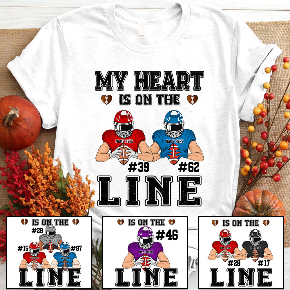 My Heart Is On The Line Personalized Shirts, Up To 3 Players