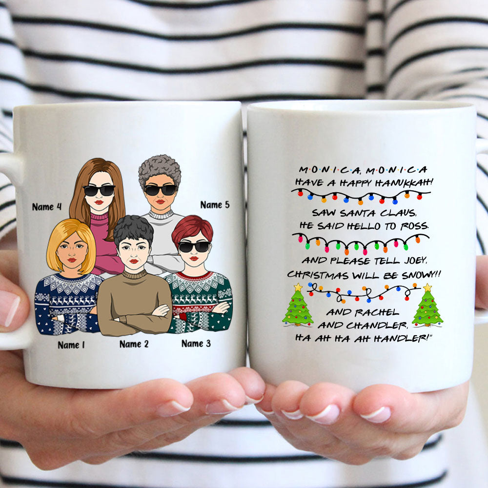 Monica, Monica Have A Happy Hanukkah! Personalized Mug For Your Beloved Ones, Names & Characters Can Be Changed