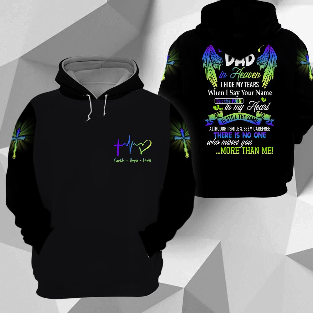For My Dad In Heaven, Memorial Shirt Gift, All Over Print , Name Can Be Changed