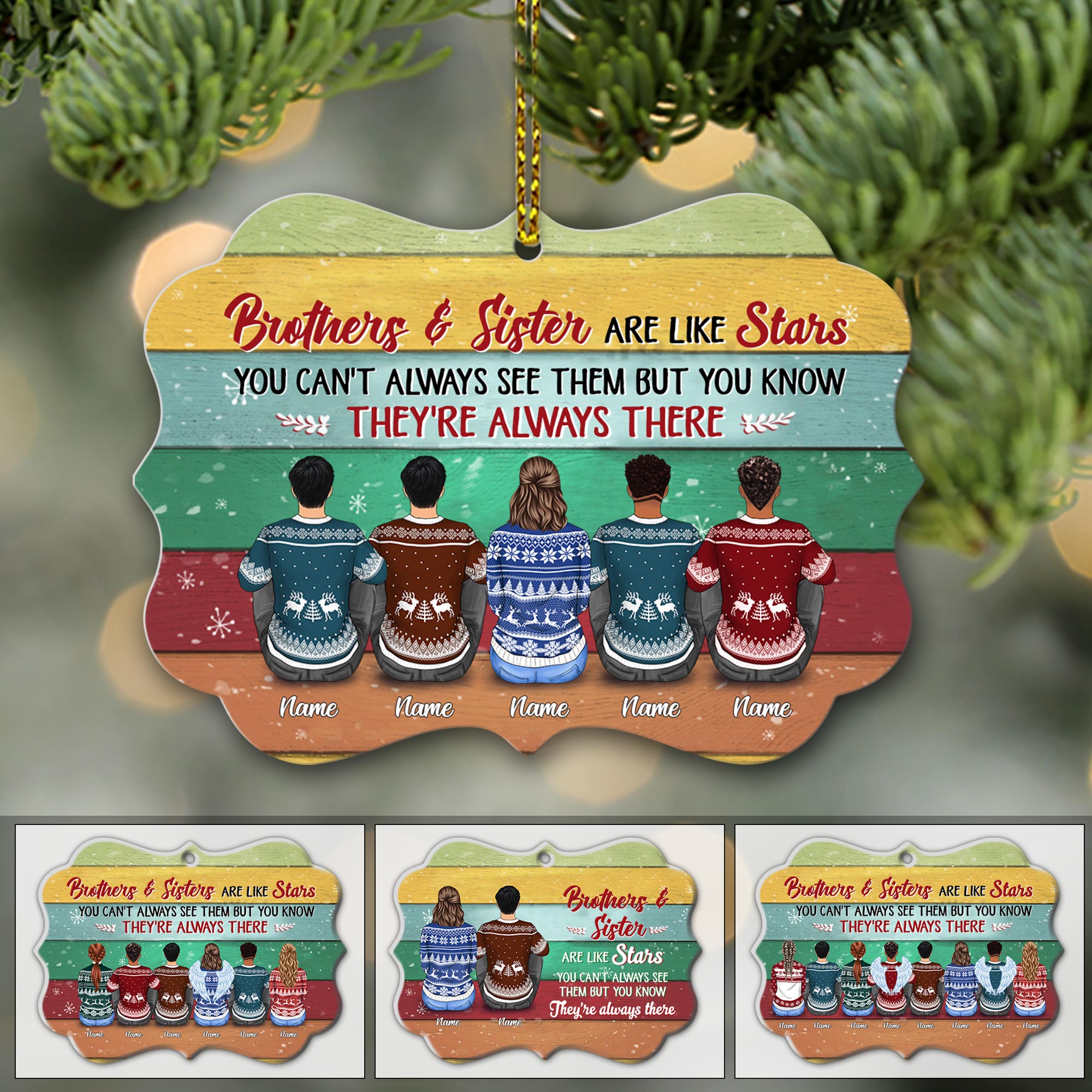 Brothers & Sisters Are Like Stars Personalized Ornament, TRNA