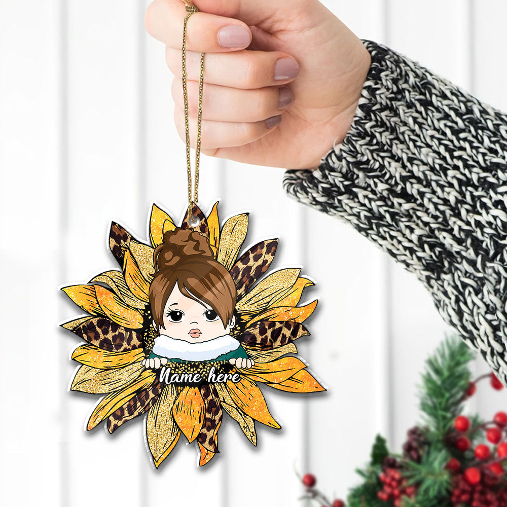 Sunflower With Grandkid Personalized Ornament For Happy Family Vr4 TRHN
