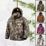 Hunting Customized Name Jacket Ornament, Hunting Personalized Acrylic Ornament, Name & Camo Patterns can be changed