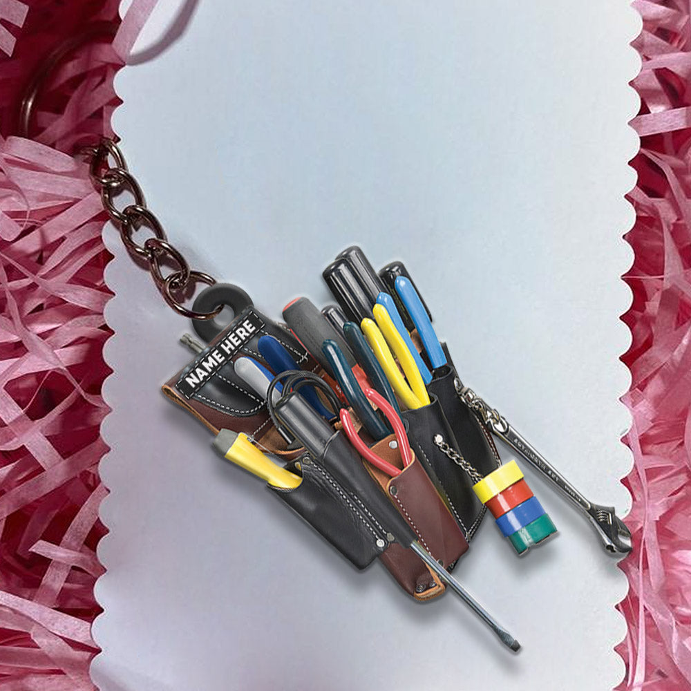 Electrician Tool Bag, Personalized Flat Acrylic Keychain