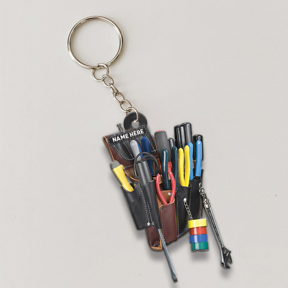 Electrician Tool Bag, Personalized Flat Acrylic Keychain