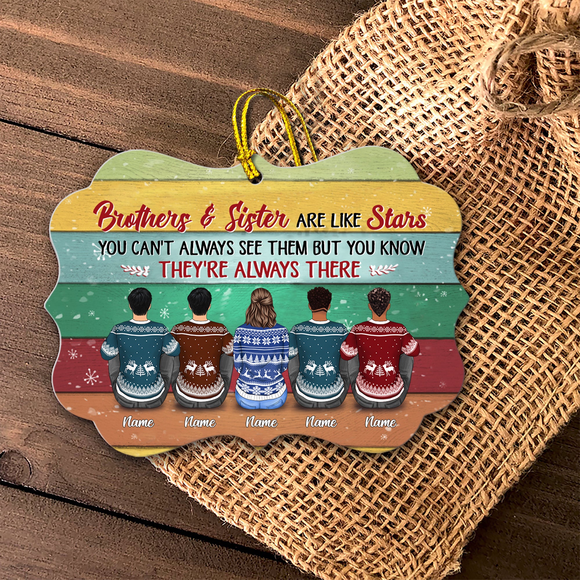 Brothers & Sisters Are Like Stars Personalized Ornament, TRNA