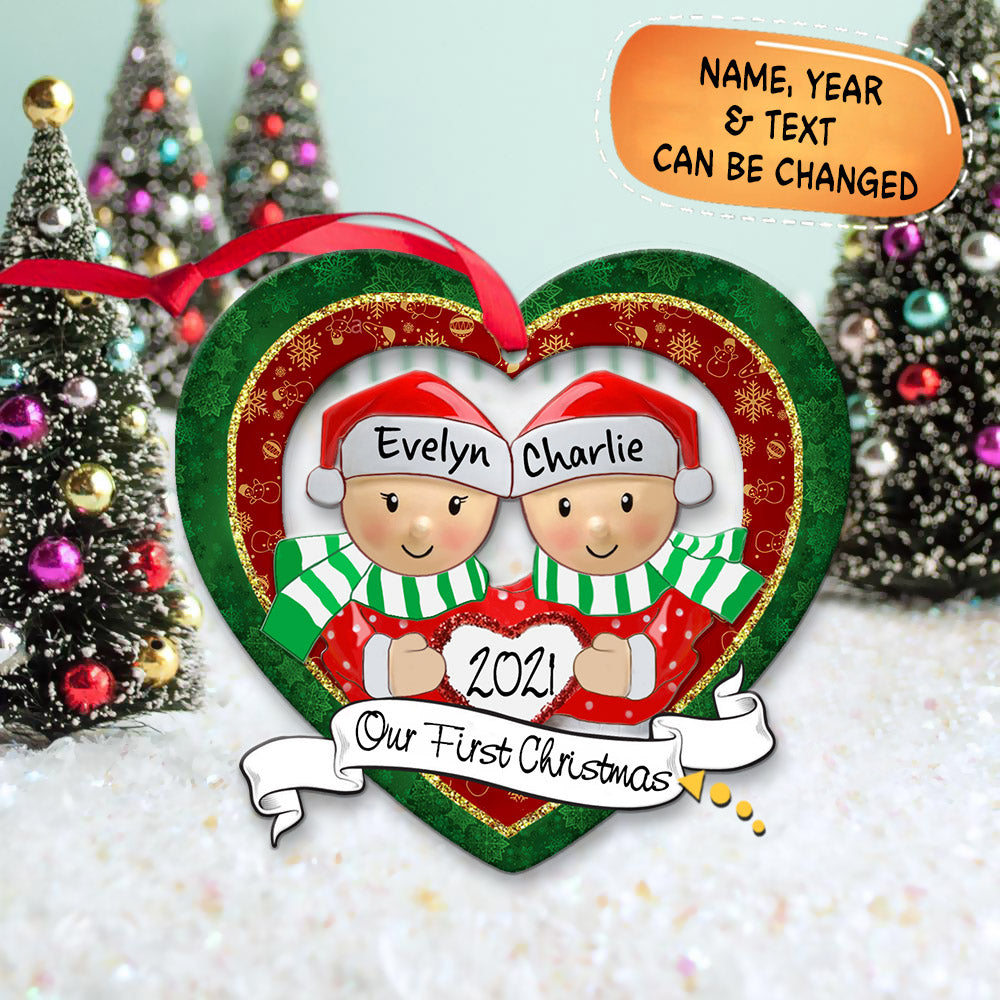 Personalized Couple Our First Christmas Gift Ornament 2021