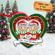 Personalized Couple Our First Christmas Gift Ornament 2021
