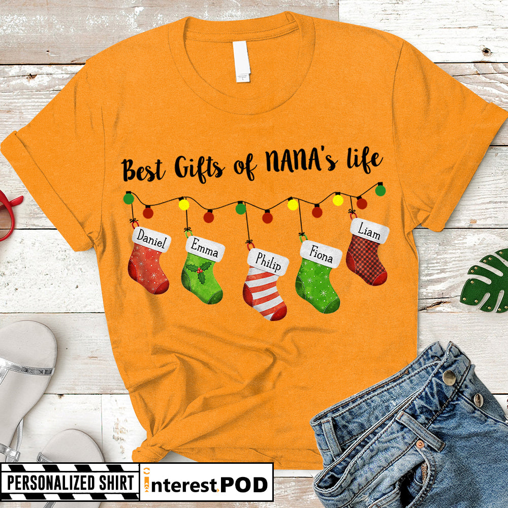 Personalized Xmas Shirt For Nana, Gigi, Grandma, Mimi, Best Gifts Of Nana's Life, Nickname & Grandkid's Names Can Be Changed