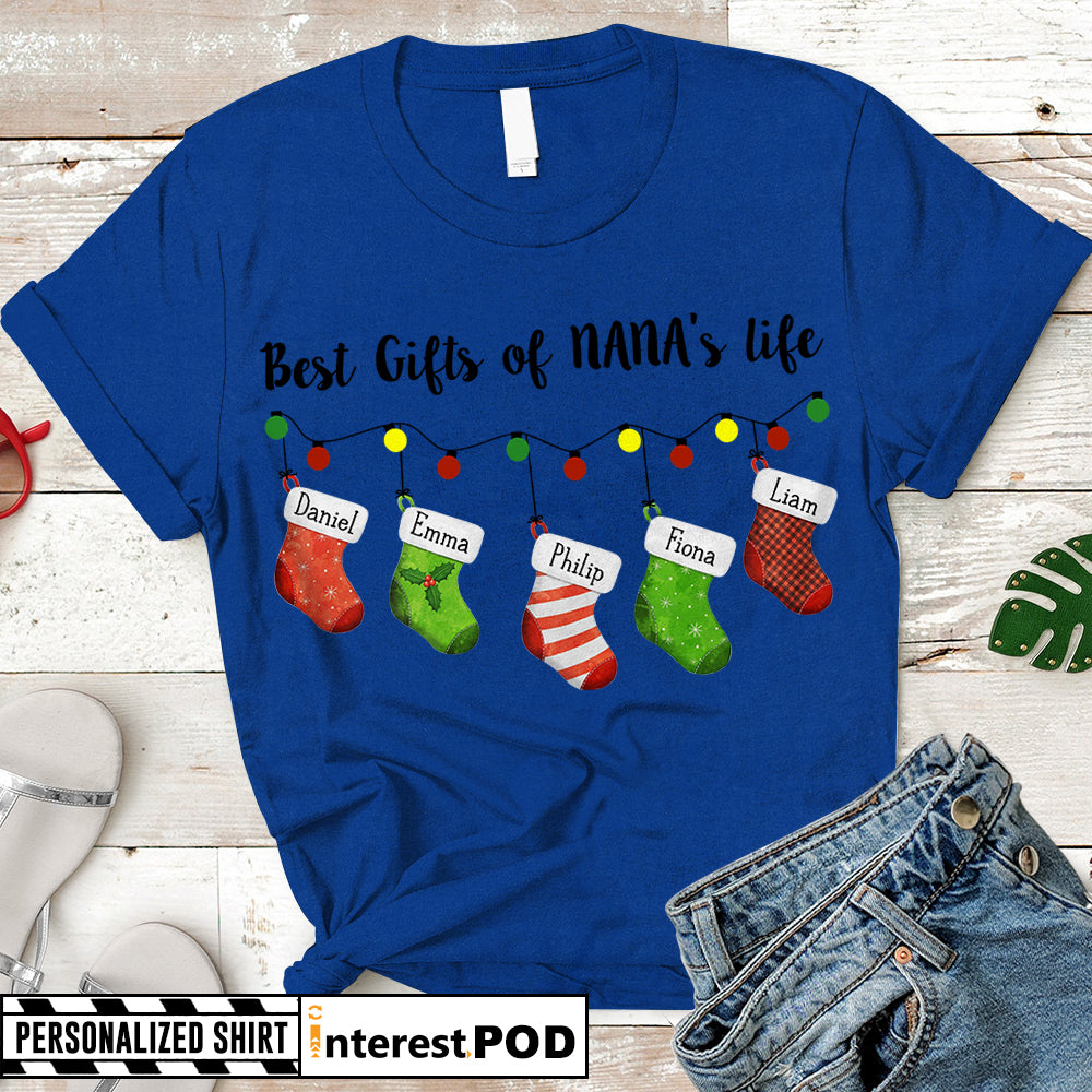 Personalized Xmas Shirt For Nana, Gigi, Grandma, Mimi, Best Gifts Of Nana's Life, Nickname & Grandkid's Names Can Be Changed