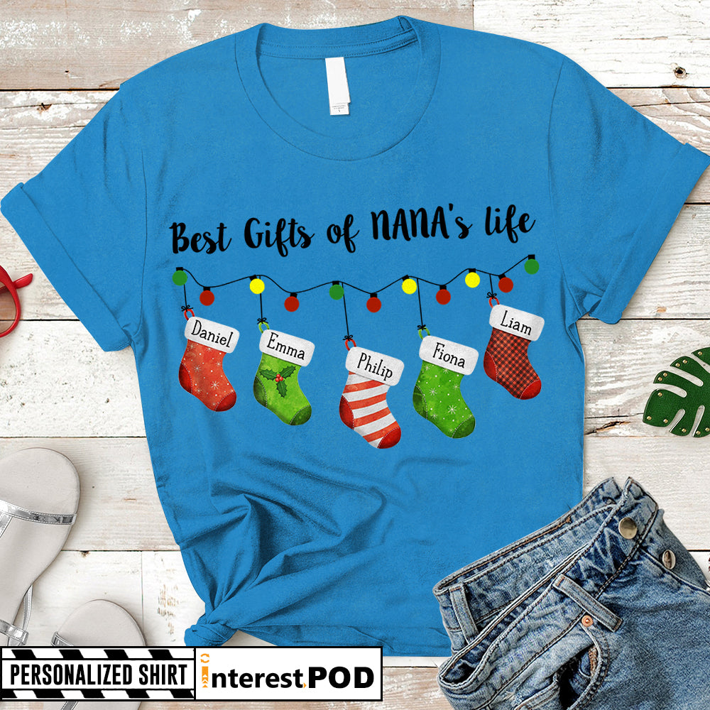 Personalized Xmas Shirt For Nana, Gigi, Grandma, Mimi, Best Gifts Of Nana's Life, Nickname & Grandkid's Names Can Be Changed