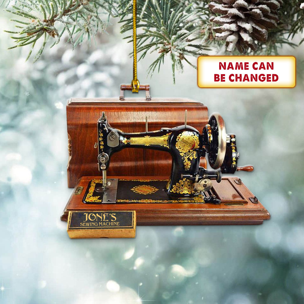 Sewing Machine Custom Shaped Acrylic Ornament Two Sides Print, Sewing Lovers, Name can be changed Vr2, Made By Acrylic And The 2 Sides Are The Same