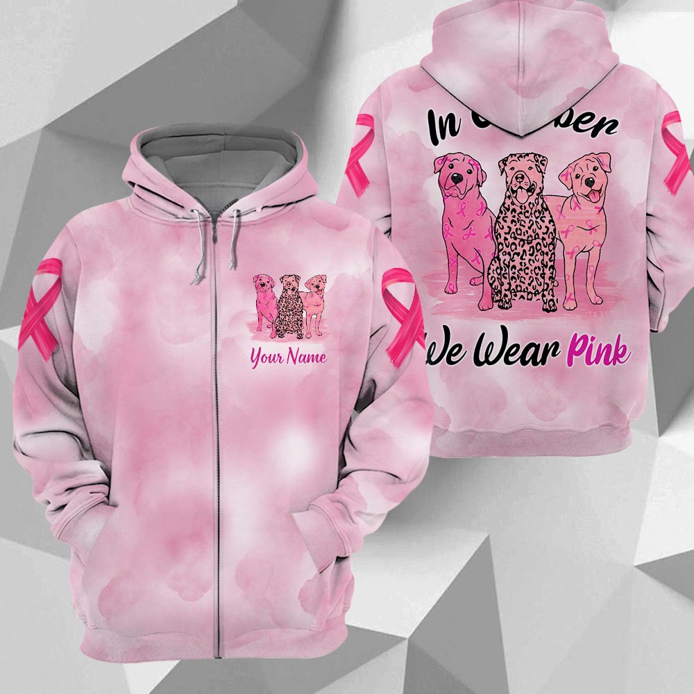 Rottweiler Vr2 In October We Wear Pink, Breast Cancer Awareness Personalized All Over Print Shirt