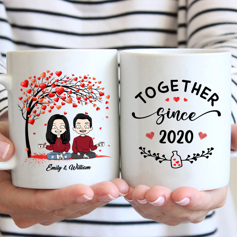Personalized Mug For Couples, Together Since 2020, Names & Characters Can Be Changed