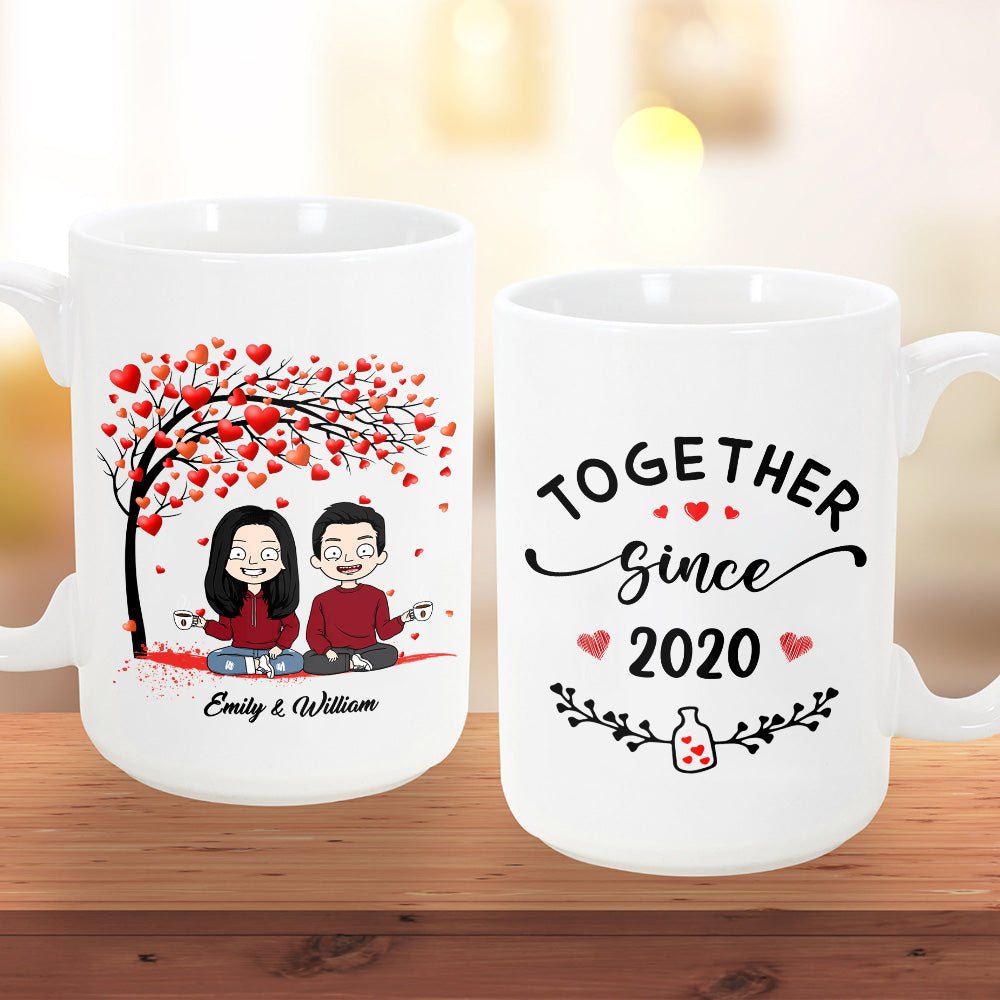 Personalized Mug For Couples, Together Since 2020, Names & Characters Can Be Changed