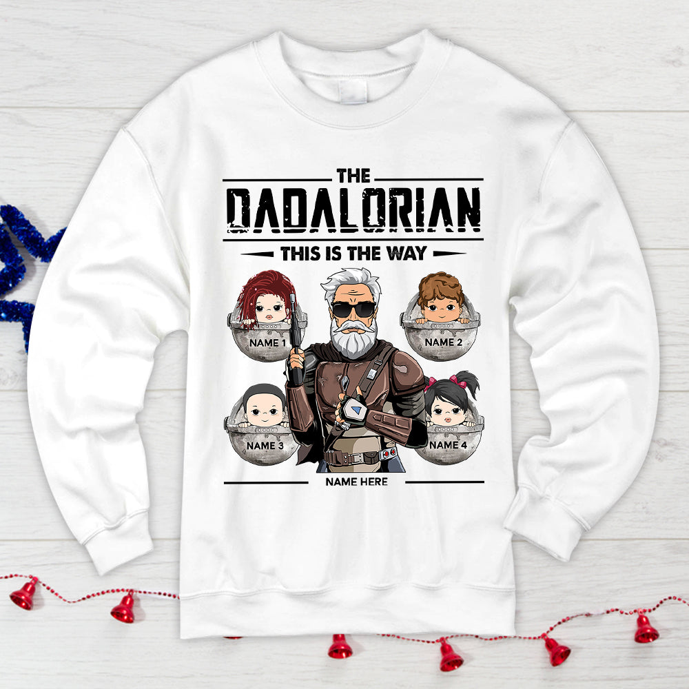 Dadalorian Personalized Shirt For Dad, Daddy Shirt, Name, Character & Kid's Name Can Be Changed